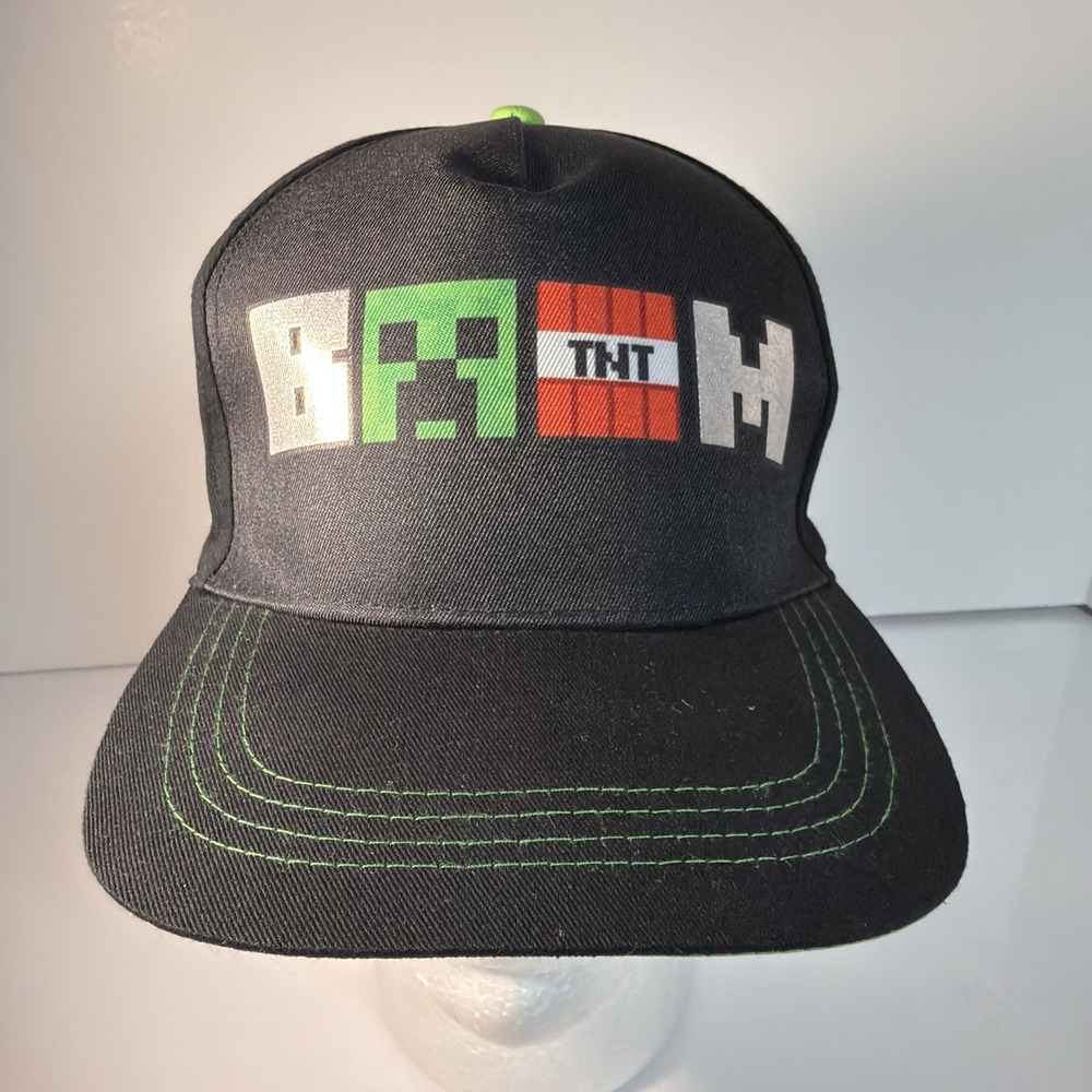 Minecraft Hat Kids One Size Fits Most Snapback Hat Logo Youth Boys Creeper TNT